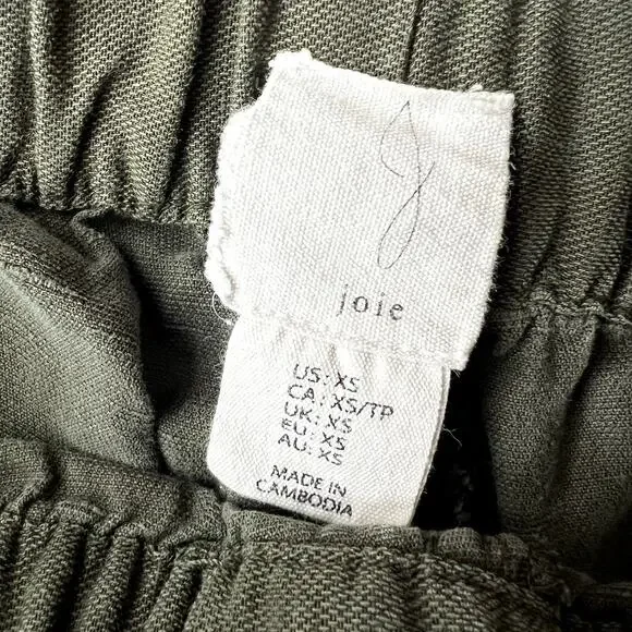 Joie lyocell casual belted pants in khaki green size XS - Picture 6 of 7